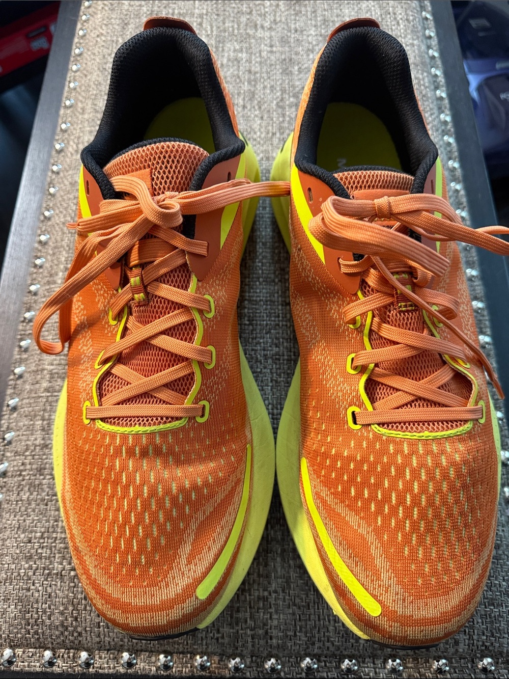 Merrell Men's Orange Athletic Shoes with Neon Yellow Accents size 13